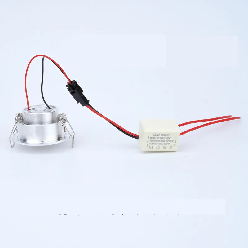 Mini 5W Led Spotligh COB Dimmable 230v LED Downlight Satin Nickel Miniature Jewelry Display 40mm Cut Hole Cabinet Lamp
