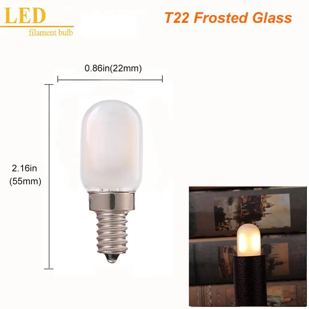 T20 Tubular LED Filament Bulbs - Dimmable E12 E14 Vintage Light Bulbs