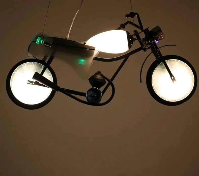 Industrial air chandelier creative personality motorcycle chandelier children&#39;s room boys bedroom restaurant Chandelier