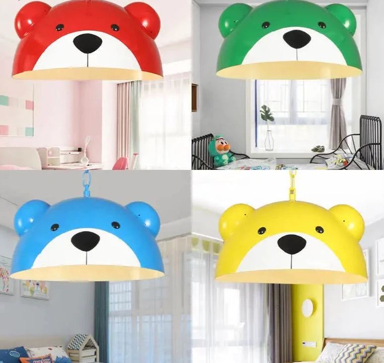 American children bedroom panda pendant lights kids cartoon nursery study hanging lamp creative home deco kitchen led luminaire