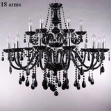 18/15/10/8/6 Arms Luxury Black Crystal Chandelier Lighting Candle Lamp Brief Fashion Living Room Bedroom Fixture