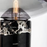 Light Luxury Designer Modern Minimalist Table Lamp Postmodern Bedroom Model Villa Metal Cloth Cover Marble Classic Desk Lights