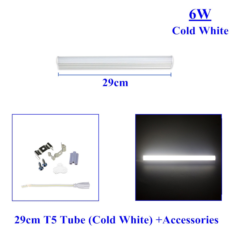 T5 LED Tube Lamp 220V 1FT 2FT LED Fluorescent Tube Neon Light 6W 10W 30cm 60cm Lampara LED Wall Lamps 2835 SMD For Home Lighting