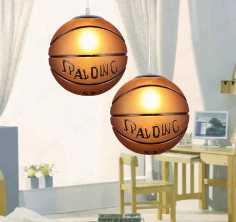 Basketball Football Glass Pendant Lights Modern Led Sport Hanging Lamp for Children's Room Kids Bedroom Home Loft Decors Luminaie