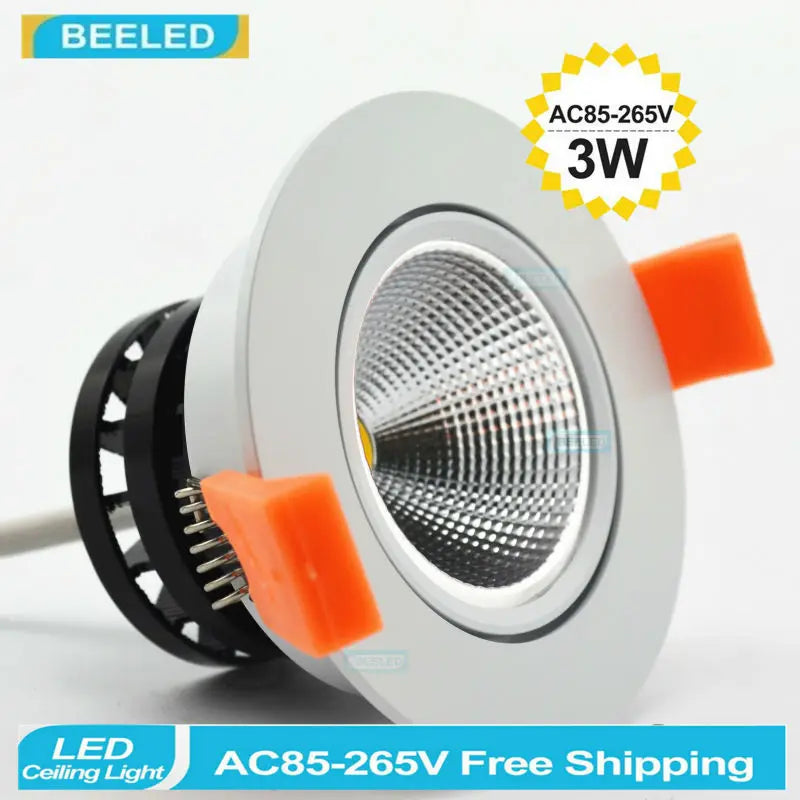 LED Downlights Recessed Ceiling Light 7W 5W 3W Spotlights 220V COB Lamp Dimmable Dimmer Lighting Home Decor Cut Size 75mm 6pack