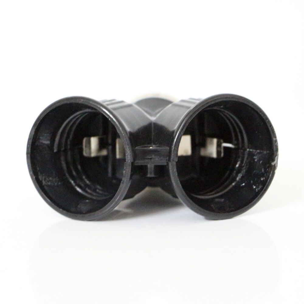 Black Fireproof Material E27 TO 2E27 Socket Base LED Bulb Converter Splitter Adapter E27 to 2 E27 Lamp Holder Converter