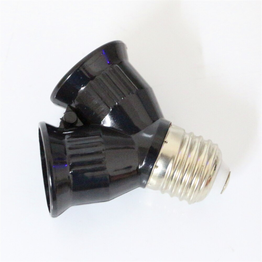 Black Fireproof Material E27 TO 2E27 Socket Base LED Bulb Converter Splitter Adapter E27 to 2 E27 Lamp Holder Converter