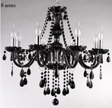 18/15/10/8/6 Arms Luxury Black Crystal Chandelier Lighting Candle Lamp Brief Fashion Living Room Bedroom Fixture
