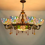 LED E27 Tiffany Glass Alloy LED Lamp LED Light Pendant Lights Pendant Lamp Pendant Light for Dining Room Foyer