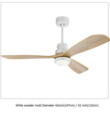 Retro Ceiling Fan Light LED Fan Chandelier Wooden LED Flush Mount Ceiling Light Fixtures  Simple Ceiling Fan 42/52 inch