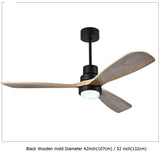 Retro Ceiling Fan Light LED Fan Chandelier Wooden LED Flush Mount Ceiling Light Fixtures  Simple Ceiling Fan 42/52 inch