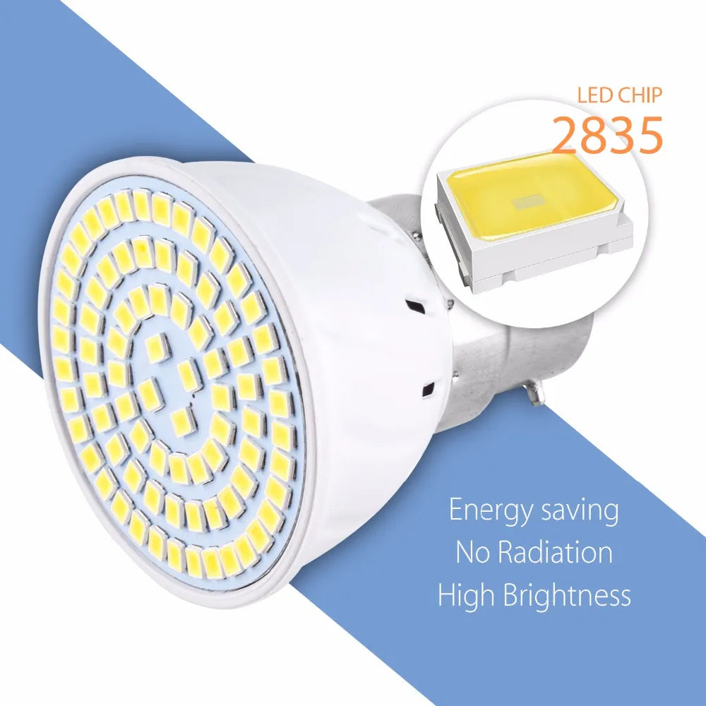 GU10 LED E27 Lamp E14 Spotlight Bulb 48 60 80leds Lampasas 220V GU 10 bombils&#39; led MR16 gu5.3 Lampasas Spot light B22 5W 7W 9W