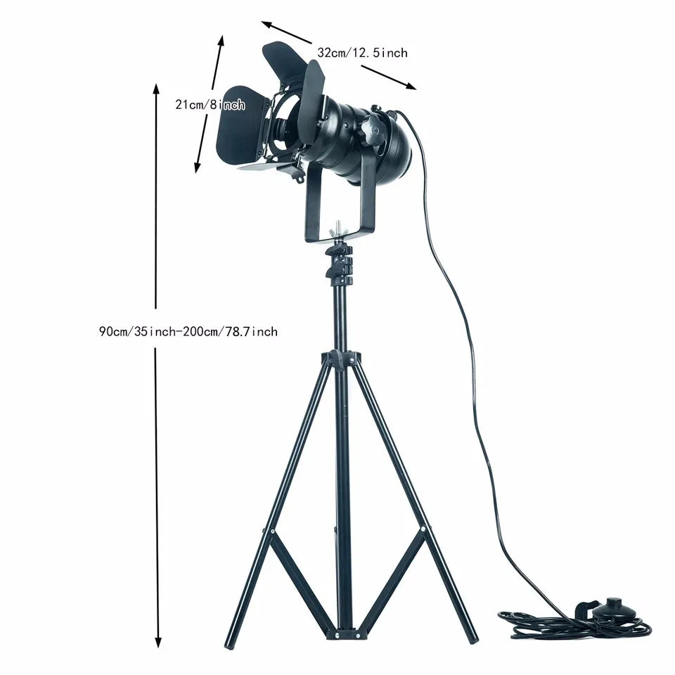 Industrial Retro Tripod Floor Lamp - Creative Studio Black Light Stand