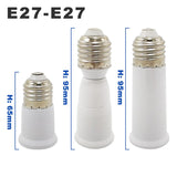 E27 To E27 Lamp Base Extender 65mm 95mm 197mm Lamp Holder Converter E27-E27 Flame Retardant Lamp Socket Adapter For Light Bulb