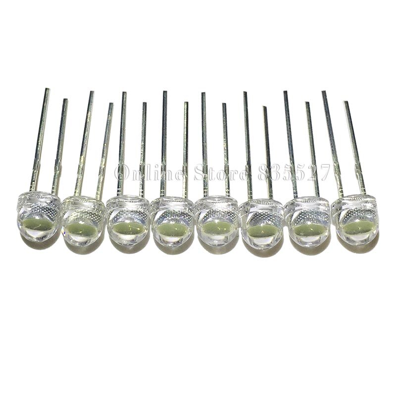 100pcs/lot white 5mm F5 Straw Hat LED Chandelier Crystal Lamp Beads Big Core Chip 6-7LM Light emitting diodes led DIY lights