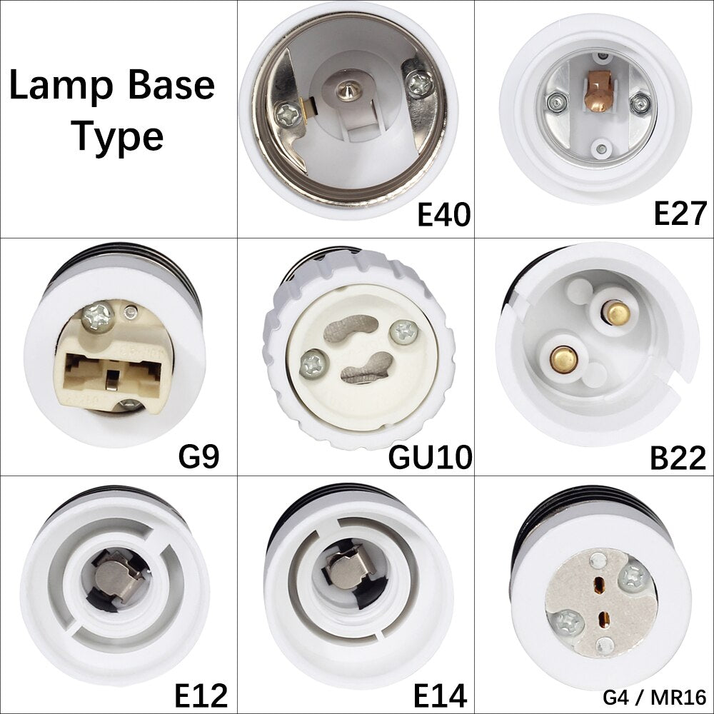 E27 Male to E14 G9 E12 B22 G4 MR16 GU10 E40 Female Lamp Base Lamp Holder Converter Socket Adapter For LED Corn Bulb light