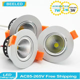 LED Downlights Recessed Ceiling Light 7W 5W 3W Spotlights 220V COB Lamp Dimmable Dimmer Lighting Home Decor Cut Size 75mm 6pack