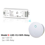 LED Dimmer Switch PWM Wireless RF 2.4G 4-Zone Touch Remote Smart Home Wifi Relay DC12V 24V Controller for Single Color LED Strip