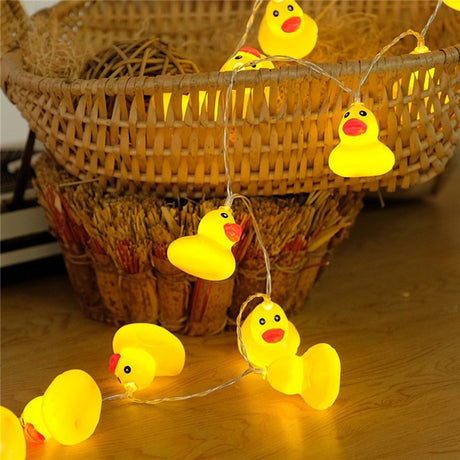 Mini Yellow Duck LED String Light Glow Indoor Outdoor Xmas Wedding Party Battery Operated LED Fairy Light