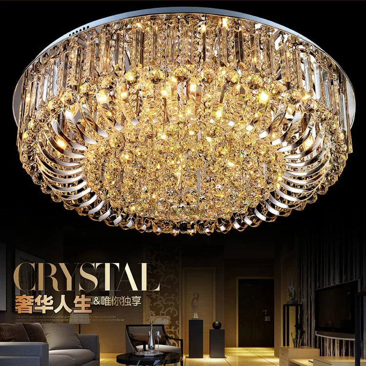 Crystal Ceiling Lights Modern Lamps Luxury Ceiling lamps Chrome luminaria decken leuchte Round Crystal Lighting Home LED Fixture