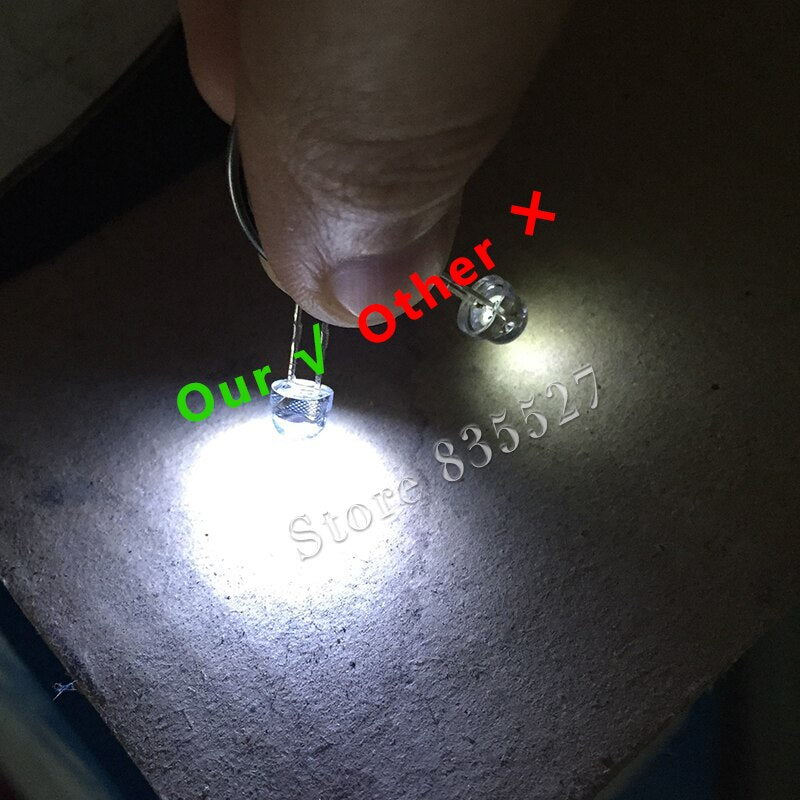 100pcs/lot white 5mm F5 Straw Hat LED Chandelier Crystal Lamp Beads Big Core Chip 6-7LM Light emitting diodes led DIY lights