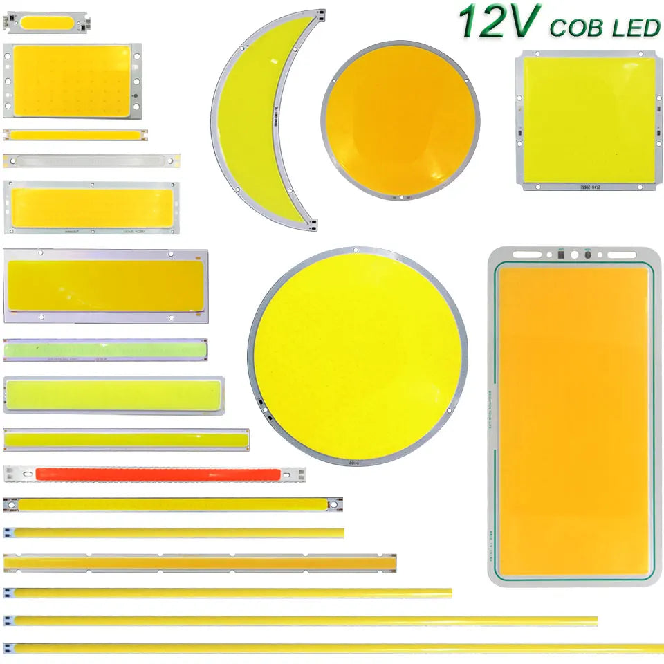 Sumbulbs 12V COB LED Light Source (2W–200W) - Round & Strip COB Lamp Chips