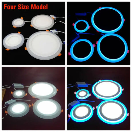 Double Color Round LED Panel Downlight 5W 9W 16W 24W, 3 Modes LED Panel Lights AC85-265V Recessed Ceiling  Downlights CE ROHS