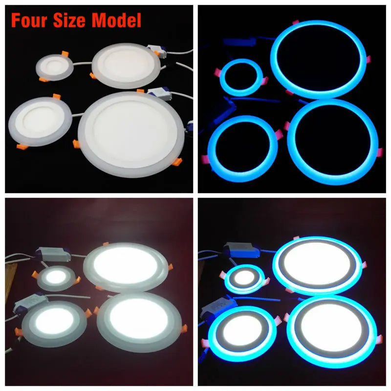 Double Color Round LED Panel Downlight 5W 9W 16W 24W, 3 Modes LED Panel Lights AC85-265V Recessed Ceiling  Downlights CE ROHS