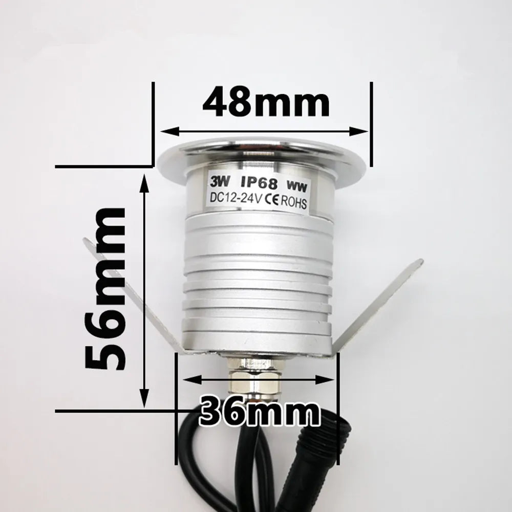 IP68 Waterproof LED Pool Light - 3W Underwater Spotlight for Ponds & Fountains
