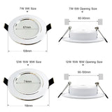 Led Downlight 3W 5W 7W 9W 12W 15W 18W AC 220V 230V 110V  Ceiling Bathroom Lamps Living Room Light Home Indoor Lighting