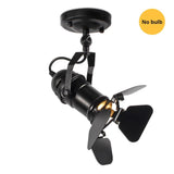 LED Retro Track Light Hotel Restaurant Bar Four-Page Blackout Spotlight Iron Industrial Style Loft Hallway Studio Ceiling Light