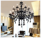 18/15/10/8/6 Arms Luxury Black Crystal Chandelier Lighting Candle Lamp Brief Fashion Living Room Bedroom Fixture