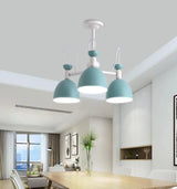 Apartment Blue iron chandelier ceiling fixtures for Teen's bedroom kid's lighting showcase playroom lampe shade mini E27 lustres