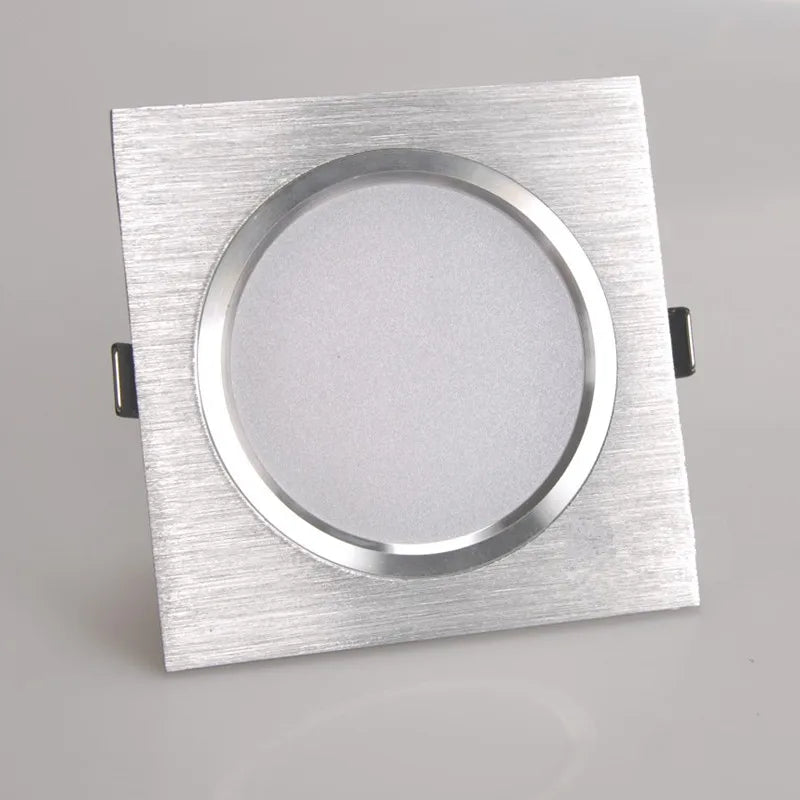 LED Downlights 5W 10W Dimmable 230V Square Brush silver LED Ceiling Lamp 15W Down Light for Kitchen/Home/Office Indoor Lighting