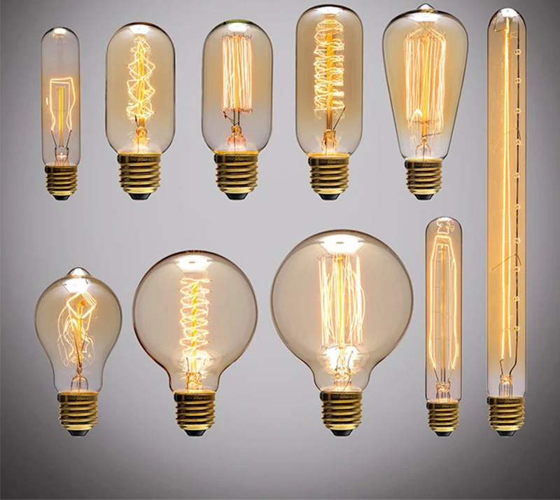 Edison Bulb E27 Incandescent Retro Lamp 40W 220V ST64 A19 T45 T10 G80 G95 Antique Vintage Bulb Edison Lamp filament Light bulb