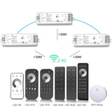LED Dimmer Switch PWM Wireless RF 2.4G 4-Zone Touch Remote Smart Home Wifi Relay DC12V 24V Controller for Single Color LED Strip