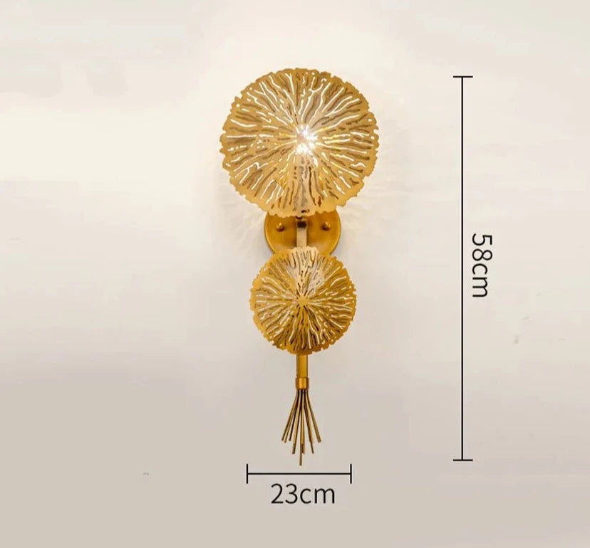 Nordic Gold Lotus Leaf Wall Lamp Led Mirror Wall Sconce Light for Bedroom Kitchen Stair Home Fixtures Industrial Decors Luminaire