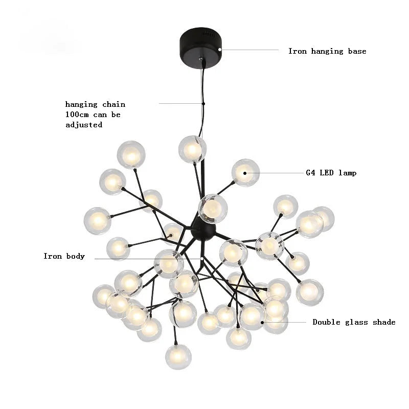 New Modern LED Firefly Chandelier light stylish tree branch chandelier lamp decorative ceiling chandelies hanging Led Lighting