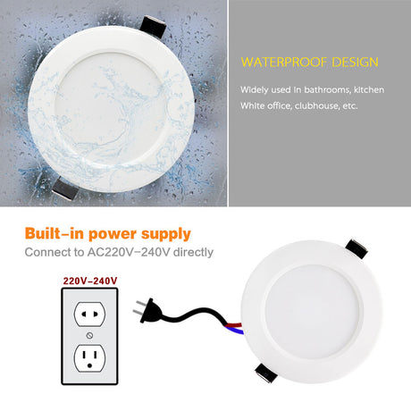 Waterproof Dimmable LED Downlight 5W 7W 9W 12W 15W 18W Recessed Spot Light Ceiling Lamp Home Indoor Lighting AC 220V 230V