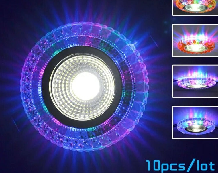 10pcs/lot Ultra Slim Round Concealed Color phantom LED Panel Light 3W 5W 7W 9W Lamp Acrylic Downlight AC110 220V indoor light