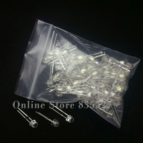 100pcs/lot white 5mm F5 Straw Hat LED Chandelier Crystal Lamp Beads Big Core Chip 6-7LM Light emitting diodes led DIY lights