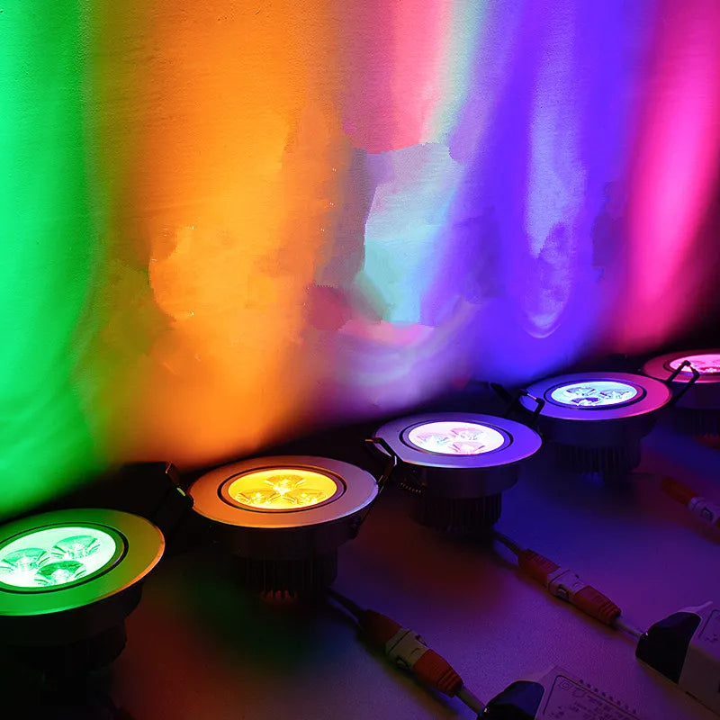 LED Colors Downlight 3W 5W 7W 9W Ceiling Luminaria Lamp AC230V Changin ...