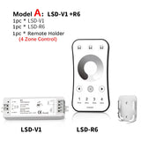 LED Dimmer Switch PWM Wireless RF 2.4G 4-Zone Touch Remote Smart Home Wifi Relay DC12V 24V Controller for Single Color LED Strip