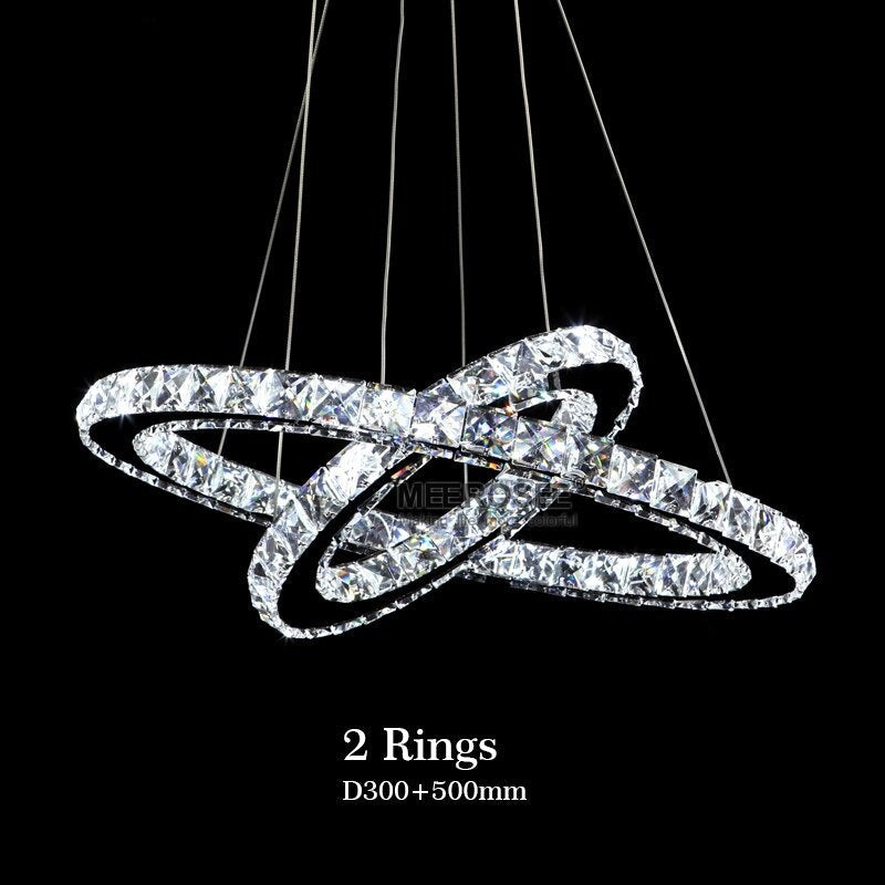 LED Crystal Chandelier Light Modern LED Circle Chandelier Lamp Hanging Lustres LED Ring Lighting Home Decoration