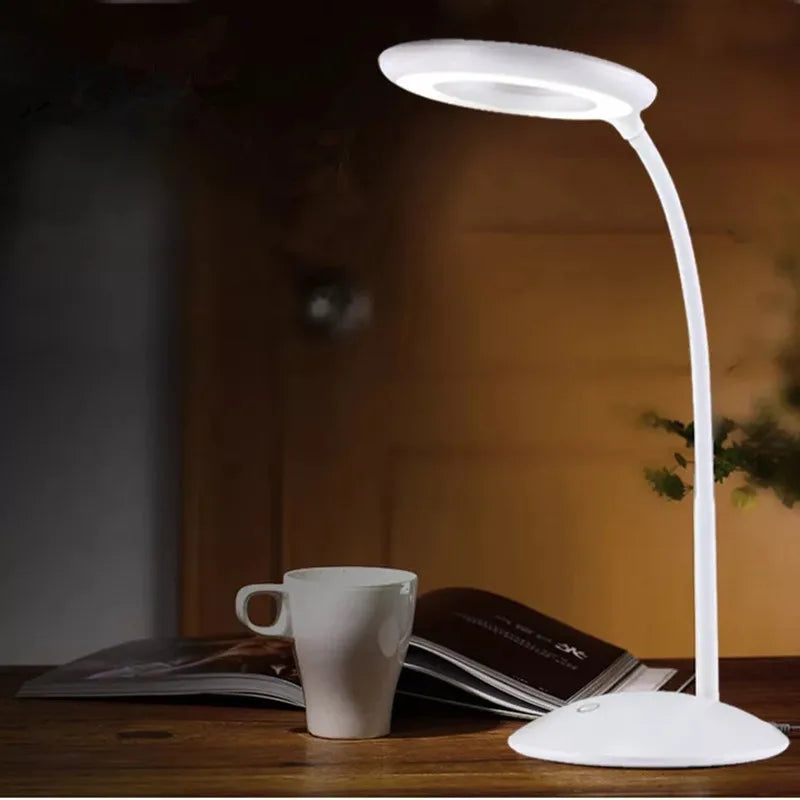 LED table lamp flexible foldable three-speed dimming eye protection table lamp AAA battery-powered children reading book light