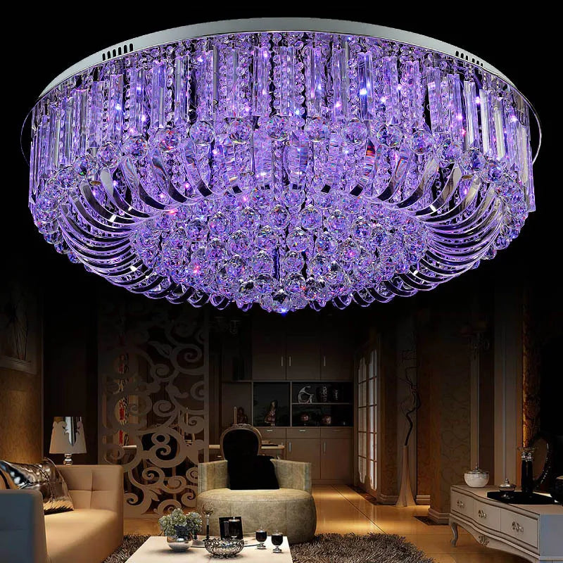Crystal Ceiling Lights Modern Lamps Luxury Ceiling lamps Chrome luminaria decken leuchte Round Crystal Lighting Home LED Fixture