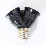 Black Fireproof Material E27 TO 2E27 Socket Base LED Bulb Converter Splitter Adapter E27 to 2 E27 Lamp Holder Converter
