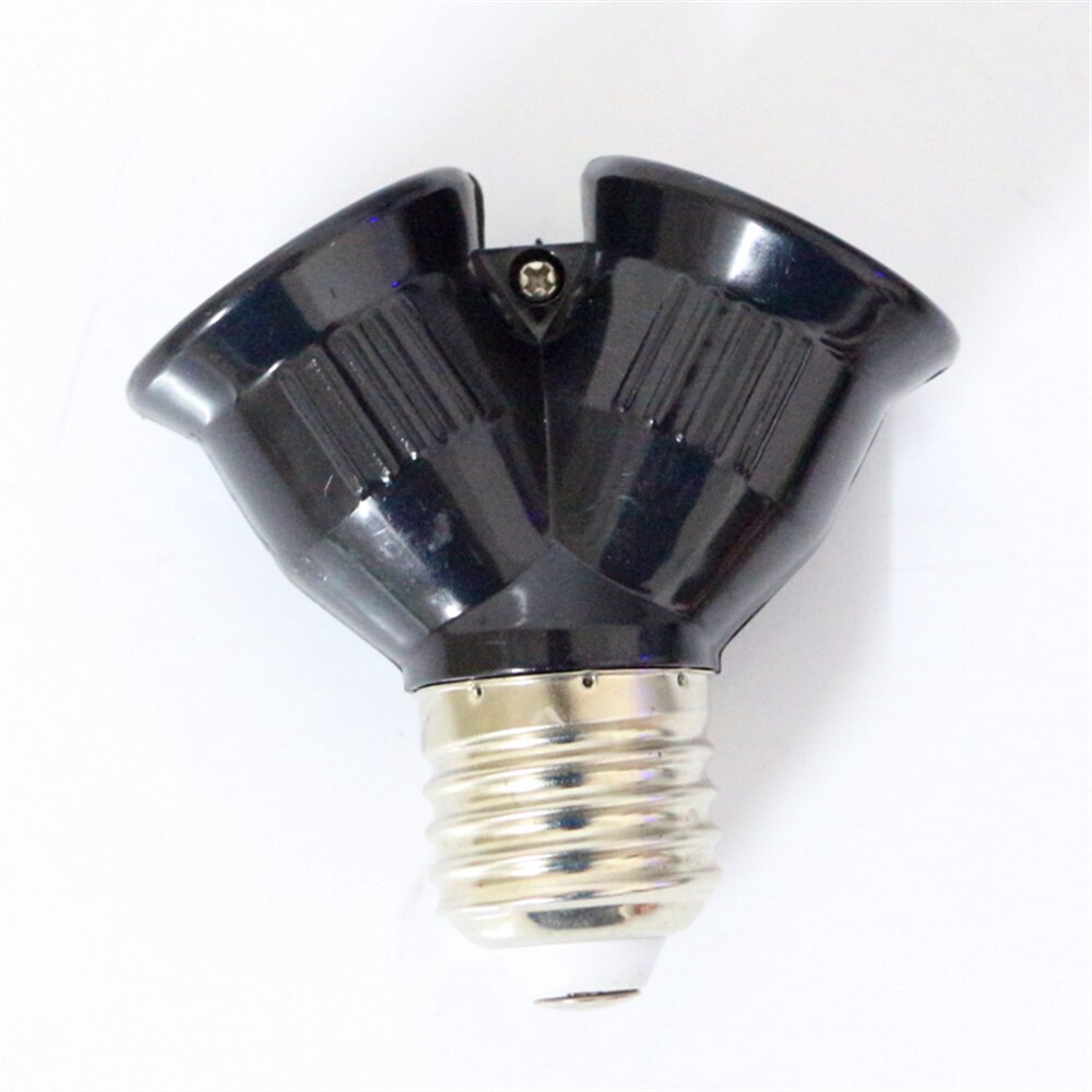 Black Fireproof Material E27 TO 2E27 Socket Base LED Bulb Converter Splitter Adapter E27 to 2 E27 Lamp Holder Converter