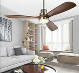 Retro Ceiling Fan Light LED Fan Chandelier Wooden LED Flush Mount Ceiling Light Fixtures  Simple Ceiling Fan 42/52 inch