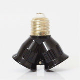 Black Fireproof Material E27 TO 2E27 Socket Base LED Bulb Converter Splitter Adapter E27 to 2 E27 Lamp Holder Converter